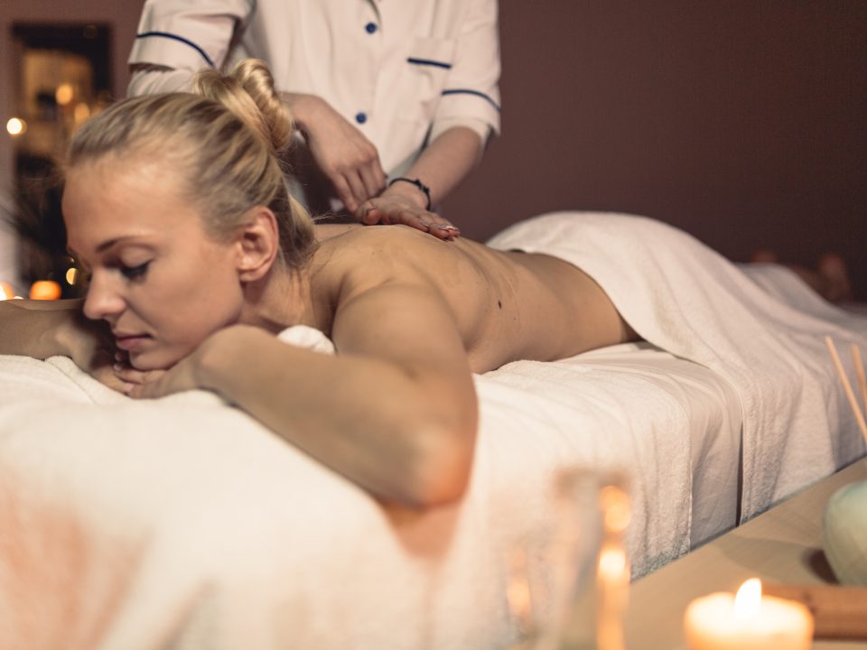 Girl Enjoying deep tissue massage